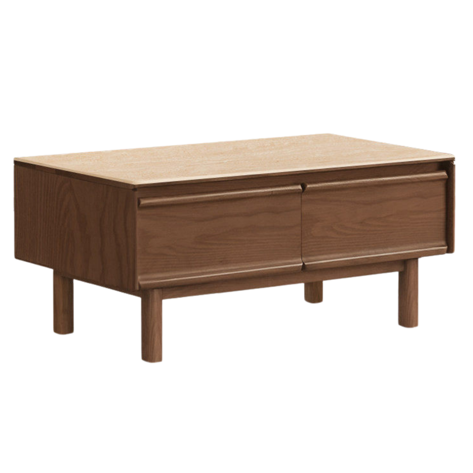 Black Walnut, Ash, Oak Solid Wood, Solid Longan Hardwood Modern Coffee Table