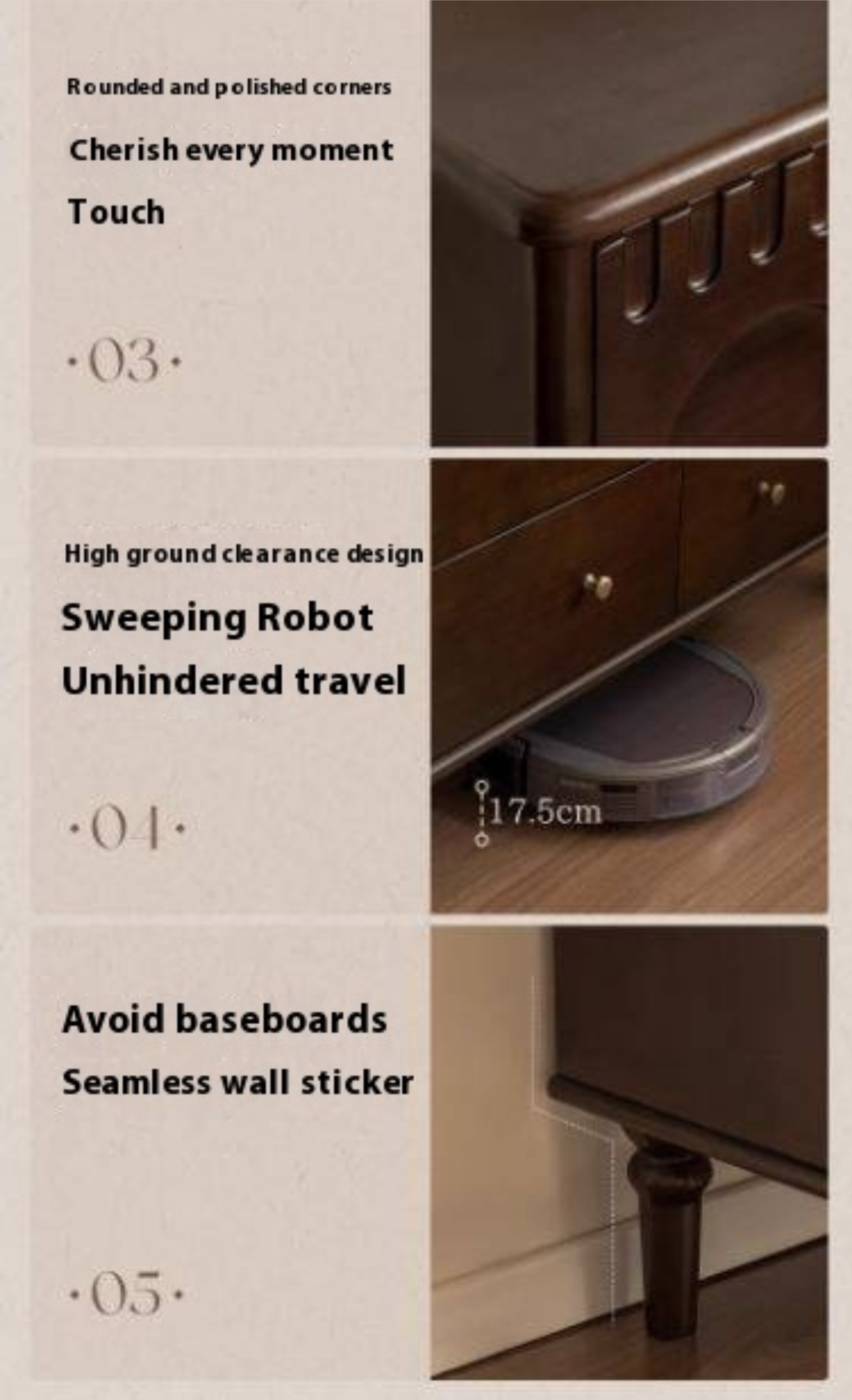 Poplar Solid Wood Retro Style Bucket Cabinet