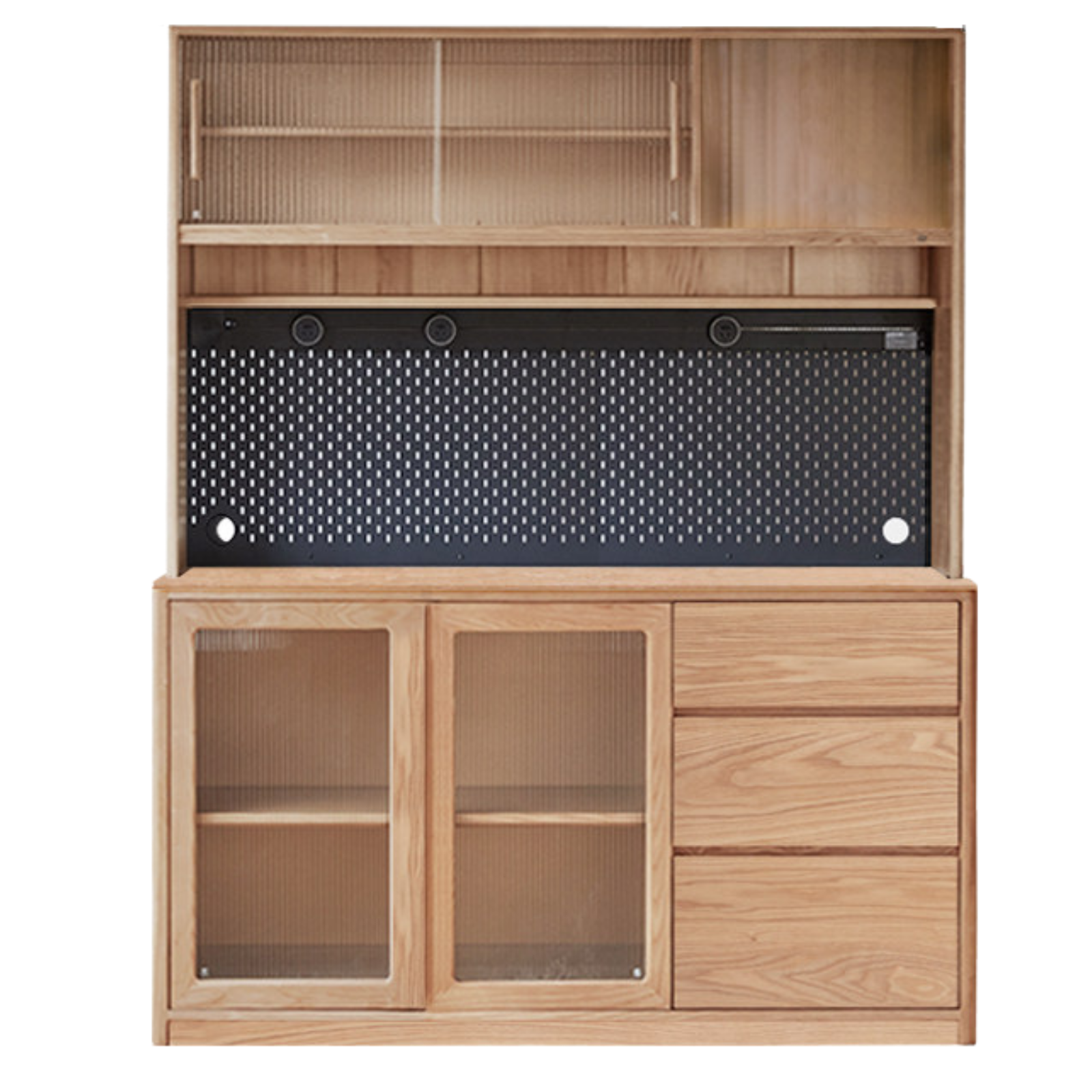 Ash Solid Wood White Wax Rock Plate Sideboard