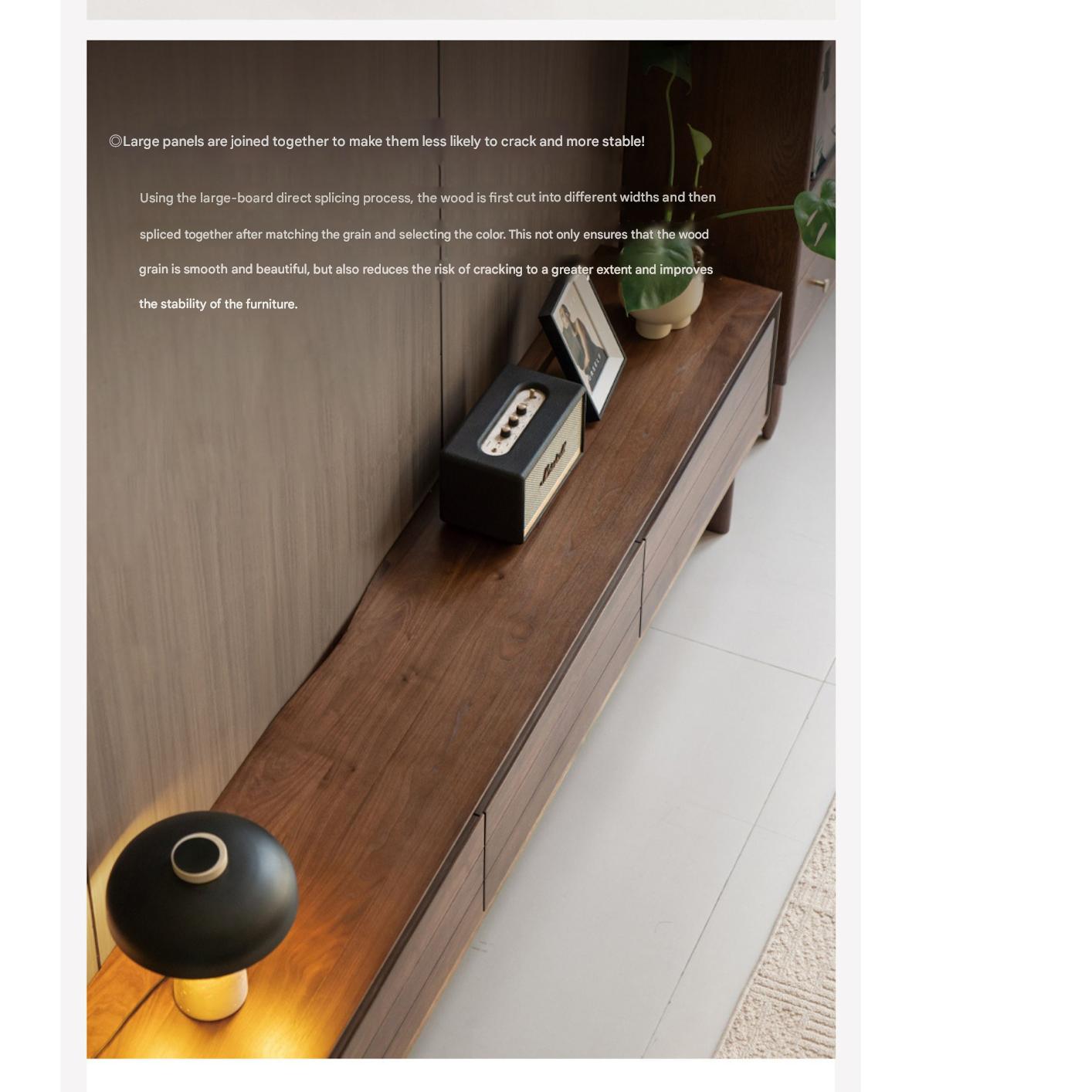 Black Walnut, Oak Solid Wood Floor Modern TV Cabinet.