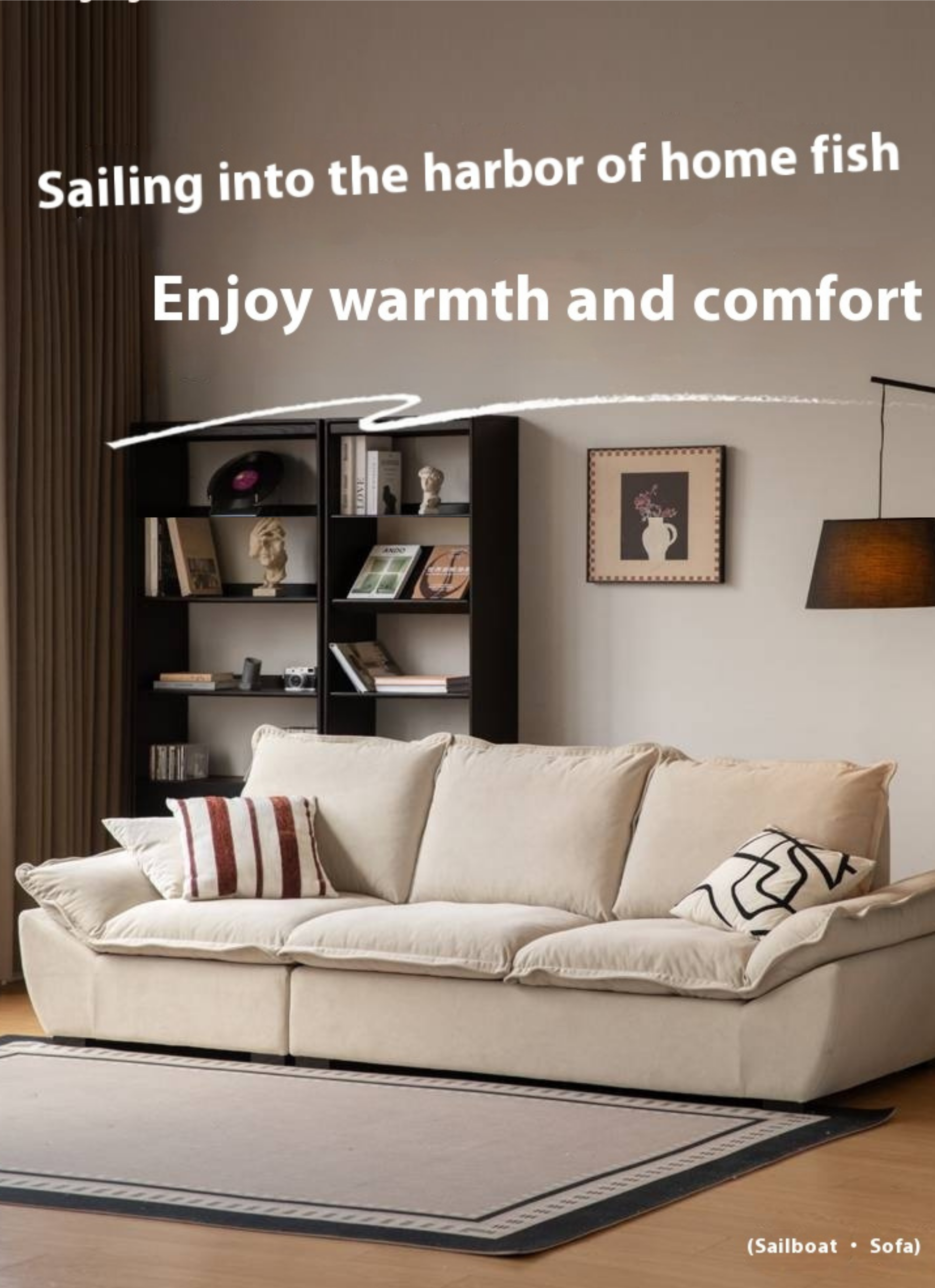 Cream Style Fabric Sofa with Pet-Friendly Scratch-Resistant Fabric, Fully Removable and Washable Design