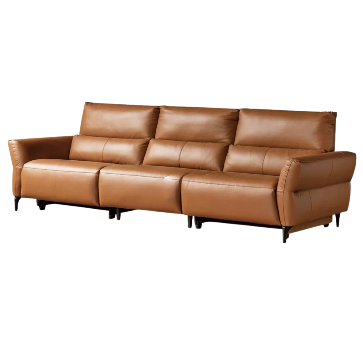Genuine Leather Power Reclining Sofa with High Back, Single or Dual Power Recliners & USB Charging