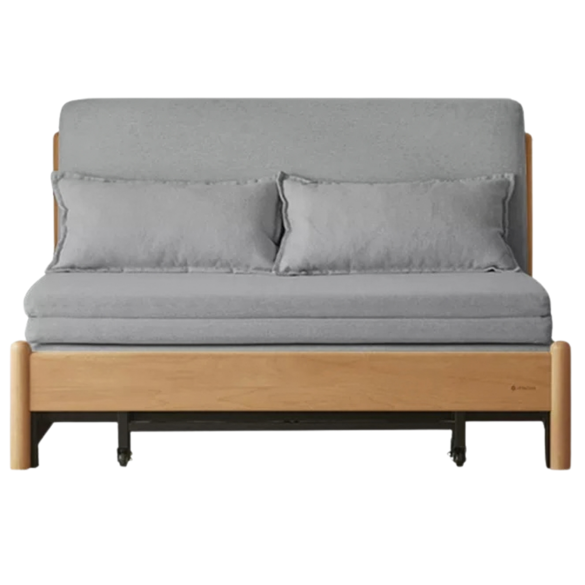 Beech Solid Wood Minimalist Pull-Out Sofa Bed