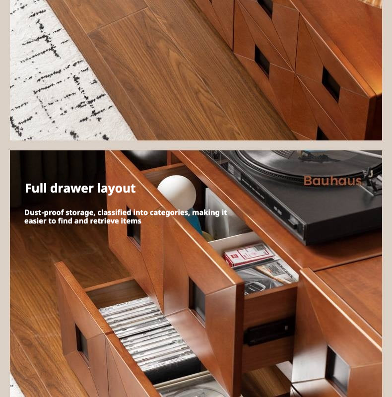 Poplar Solid Wood Ancient Style Module Combination TV Cabinet.