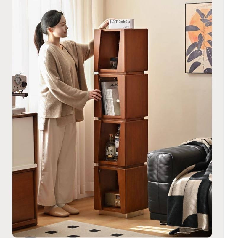 Tulipwood Solid Wood Vintage Bauhaus Bookshelf