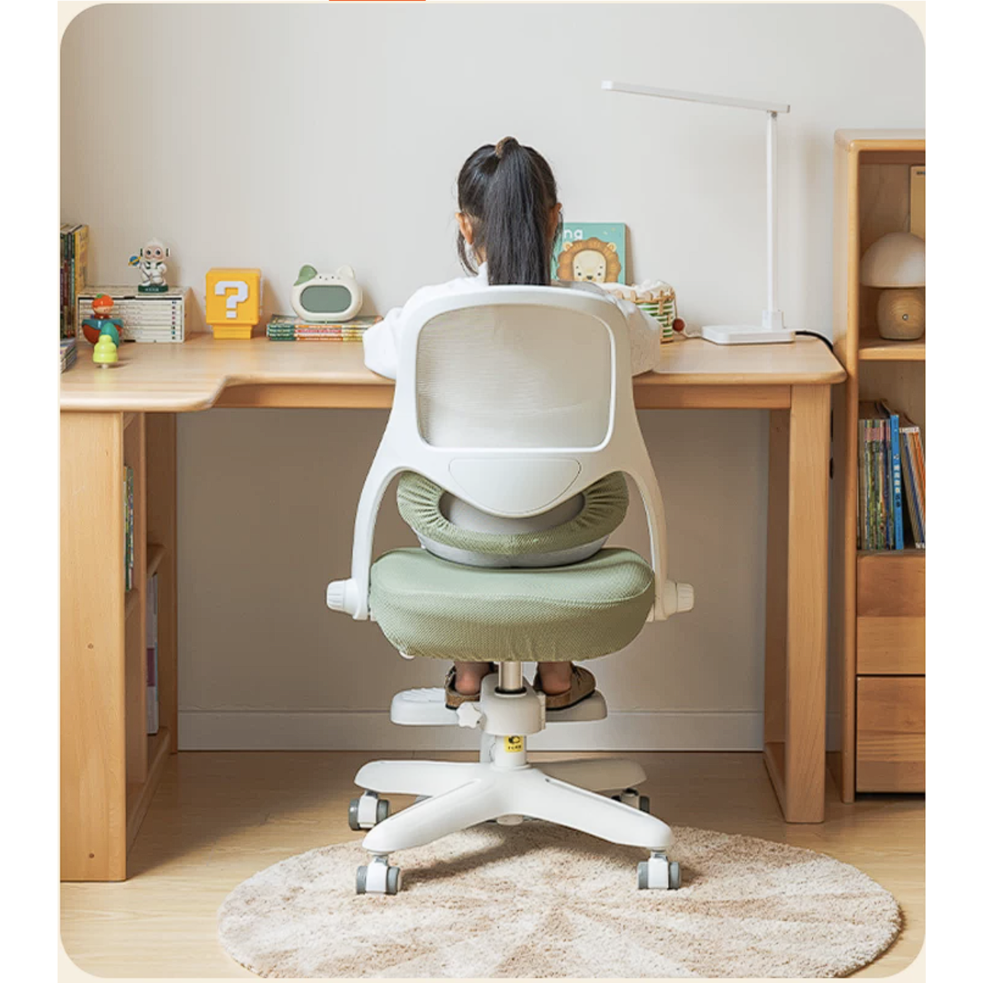 Kids Adjustable Swivel Study Chair with Footrest