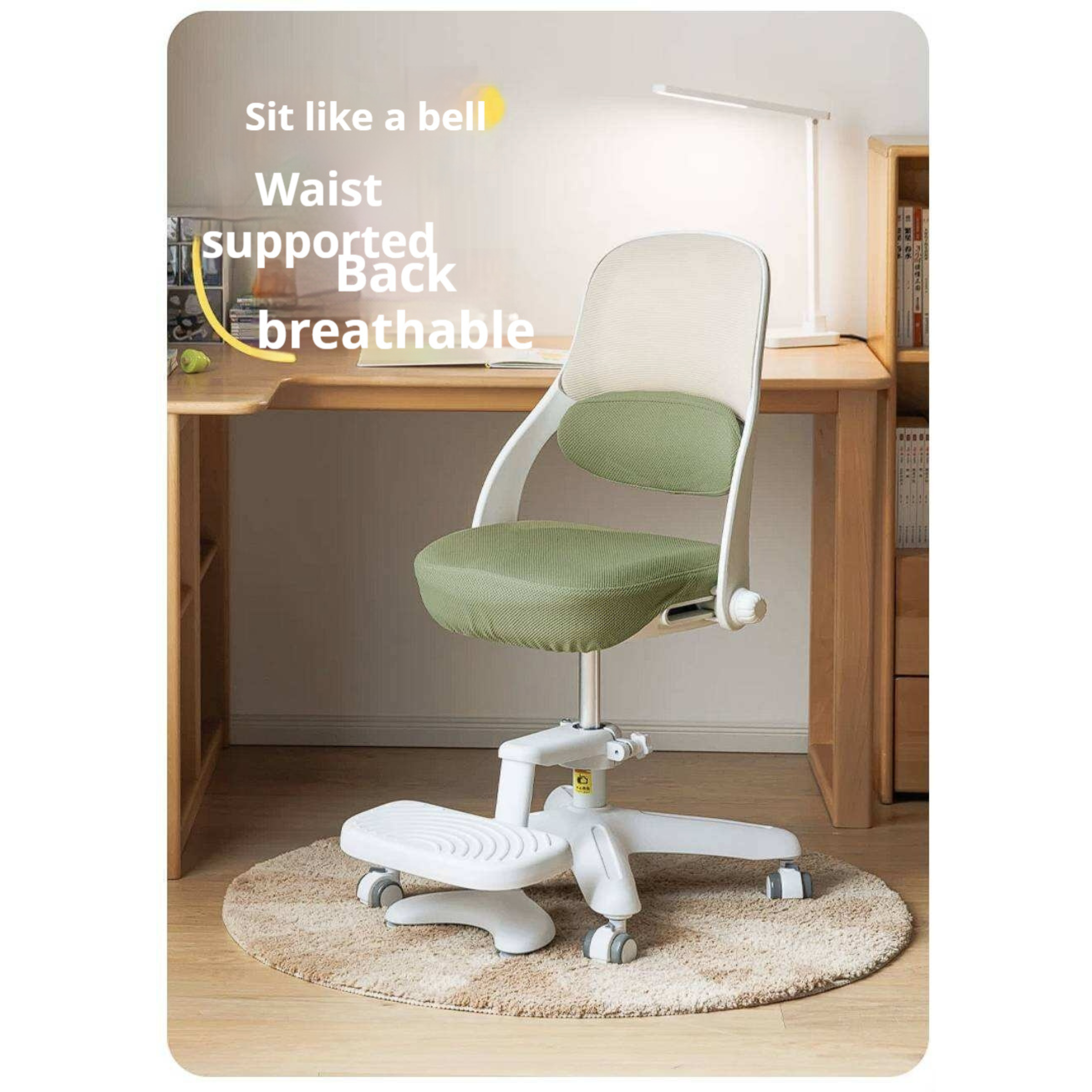 Kids Adjustable Swivel Study Chair with Footrest