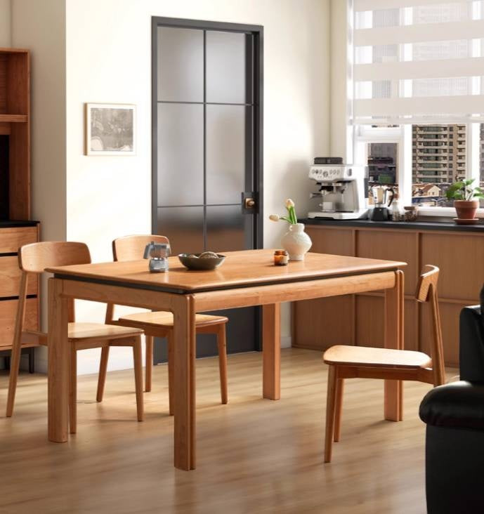 Cherry Solid Wood Vintage Style Dining Table