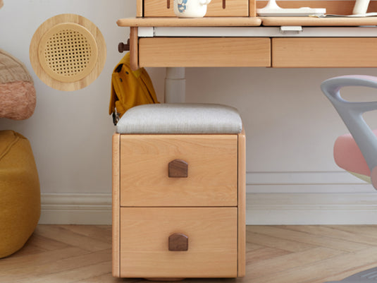 Beech Solid Wood Kids Storage Stool