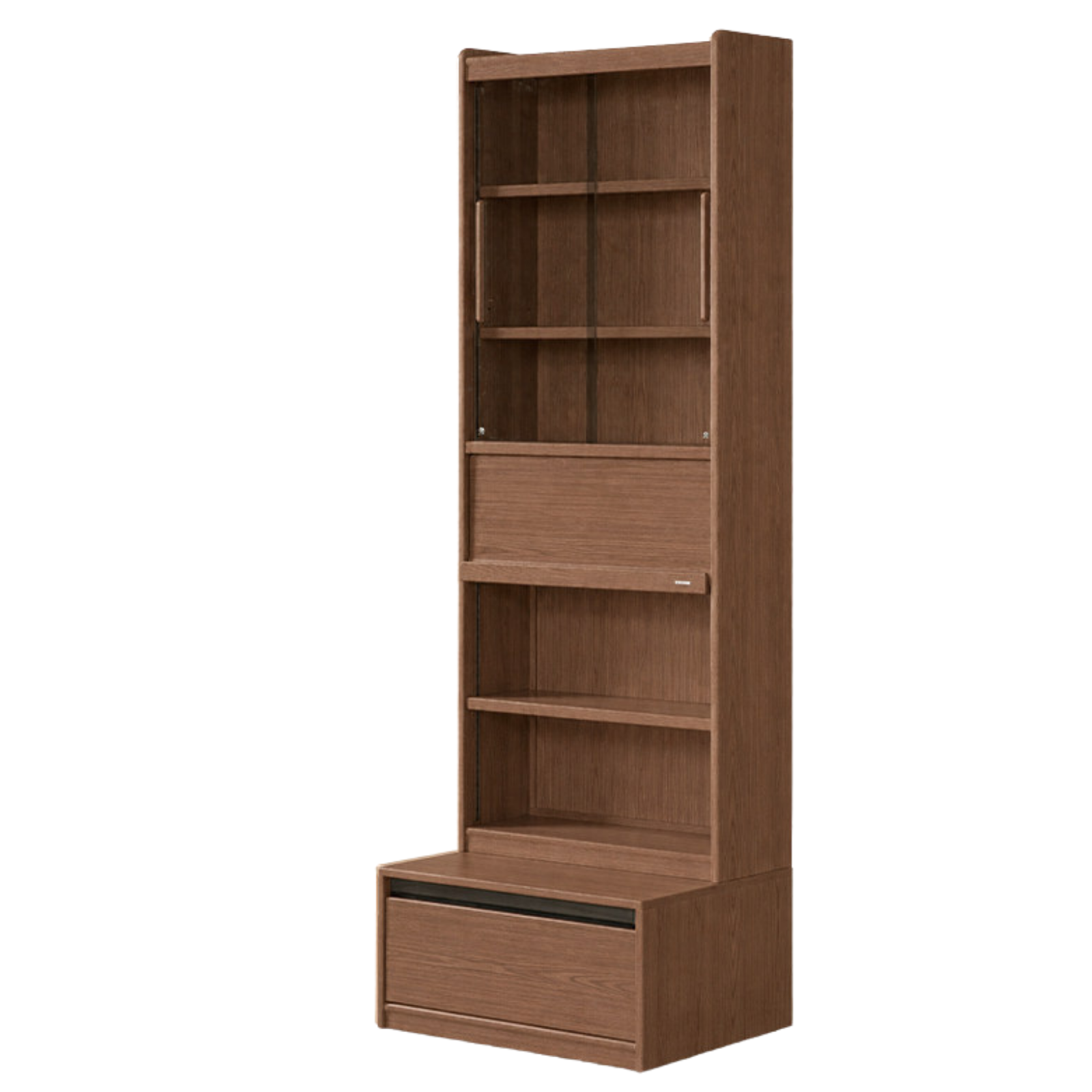 Black Walnut, Sandalwood, Oak, Ash Solid Wood Combination Bookcase with Floor Display and Luxury Storage
