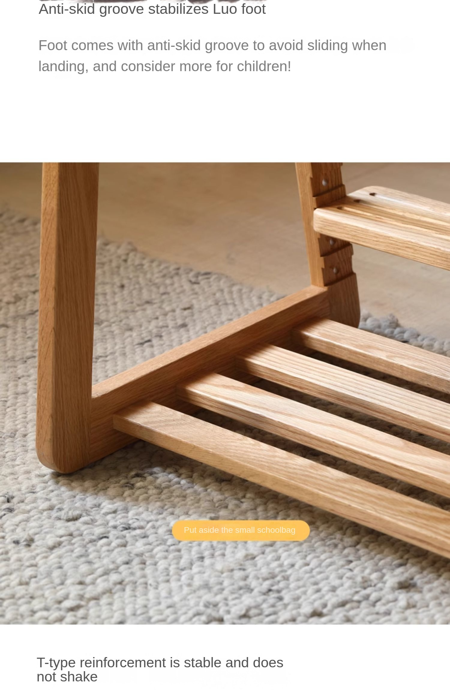 Beech, Oak Solid Wood Lift Children's Chair.