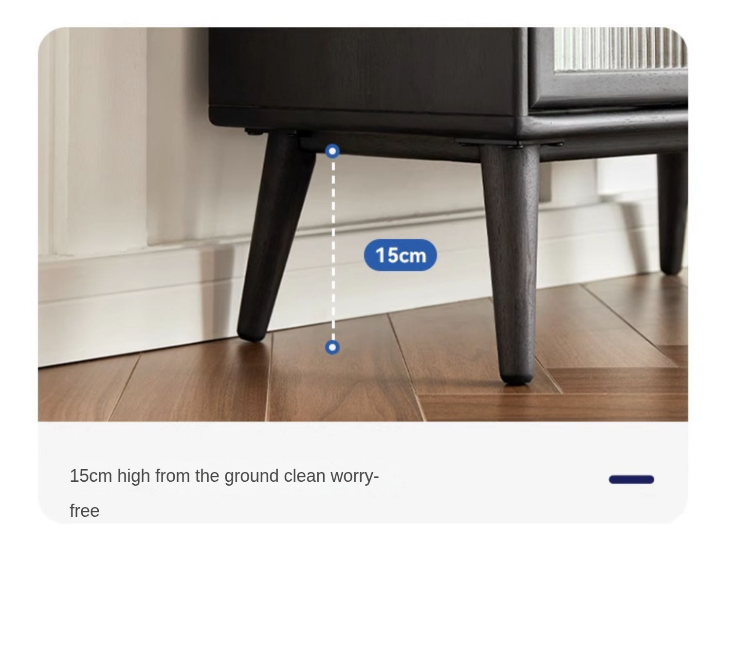 Solid Rubberwood Nordic Black Modern Sideboard