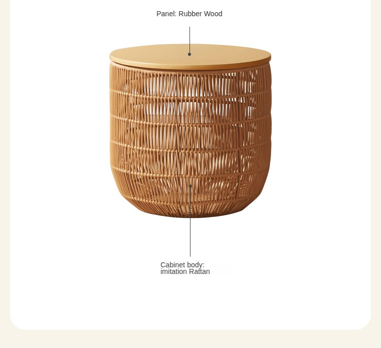 Rubber Solid Wood Cream Style Children's Toy Storage Basket