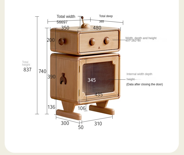 Beech Solid Wood Children's Nightstand