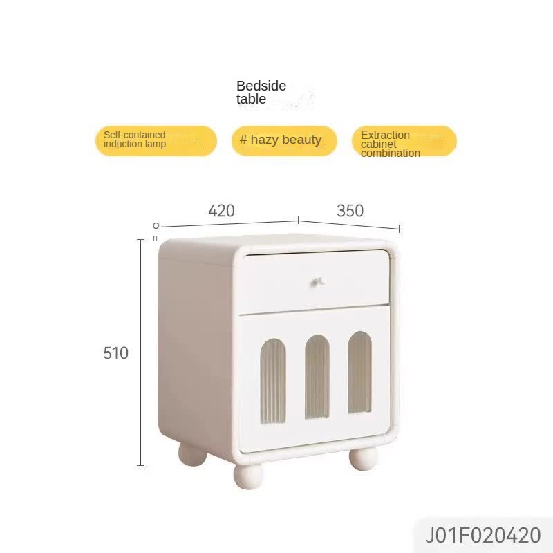 Rubber Solid Wood Light Luxury Nightstand