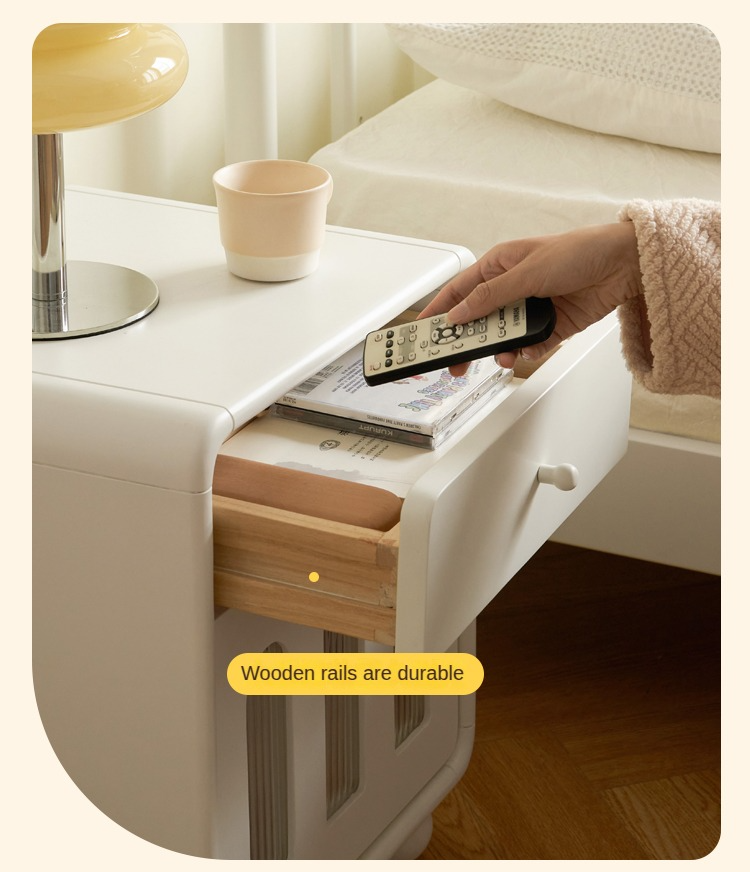 Rubber Solid Wood Light Luxury Nightstand