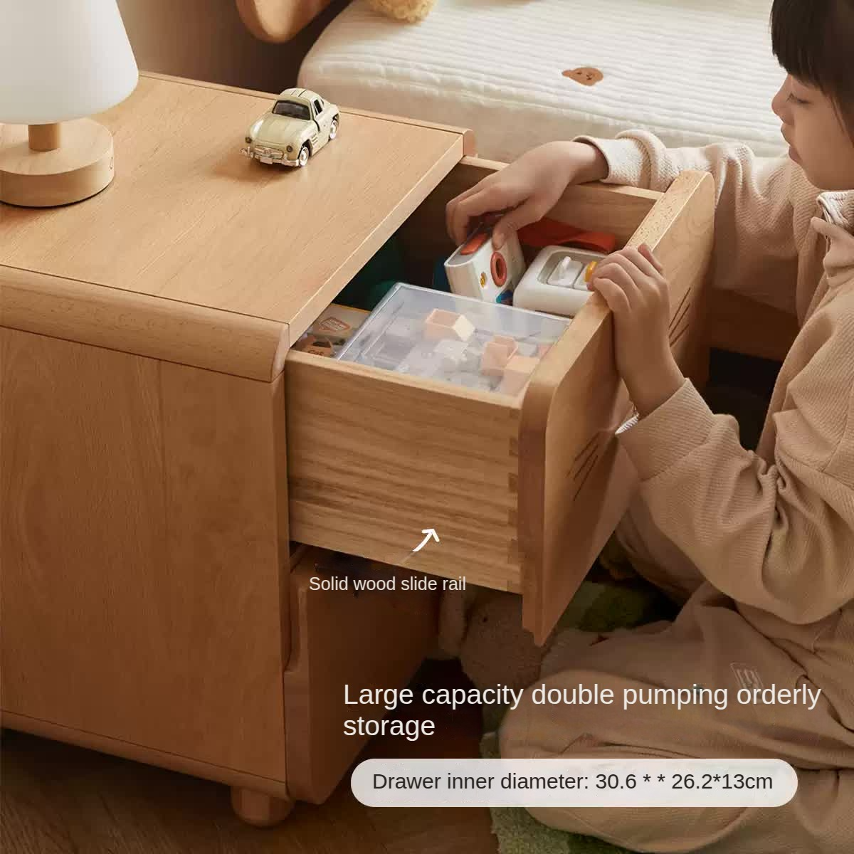 Beech Solid Wood Children's Nightstand