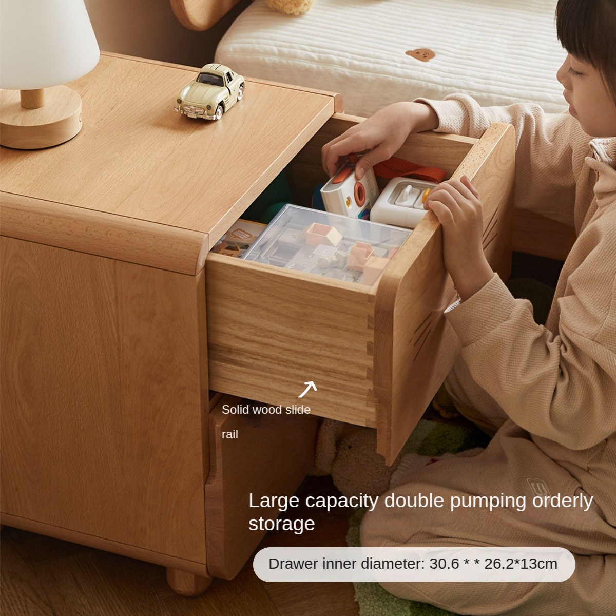 Beech Solid Wood Children's Nightstand