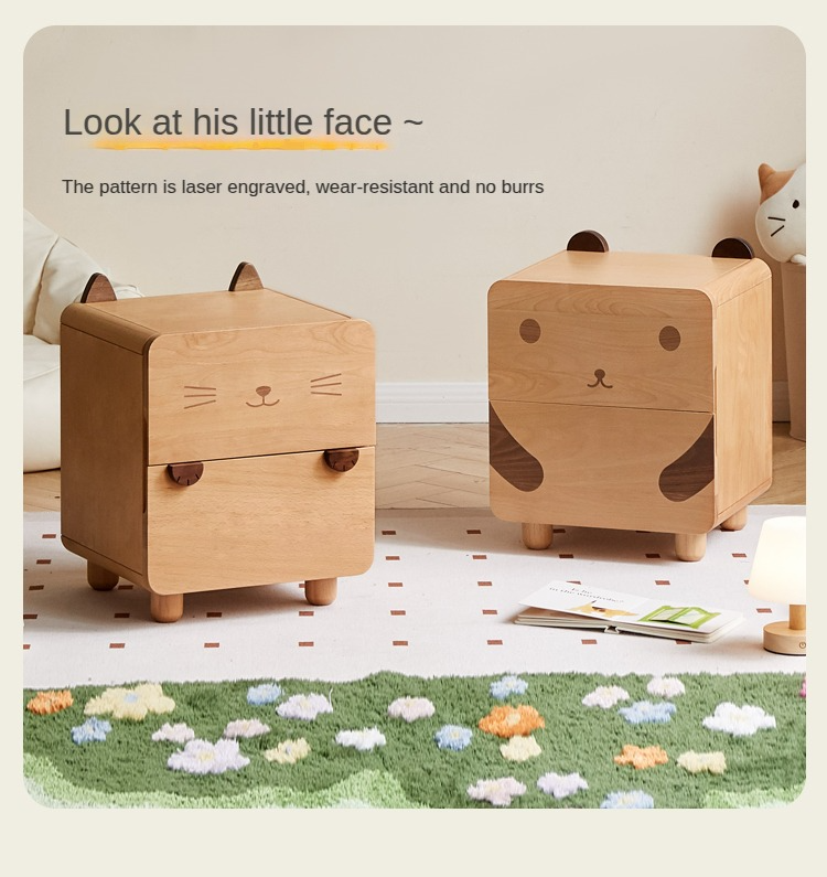 Beech Solid Wood Children's Nightstand