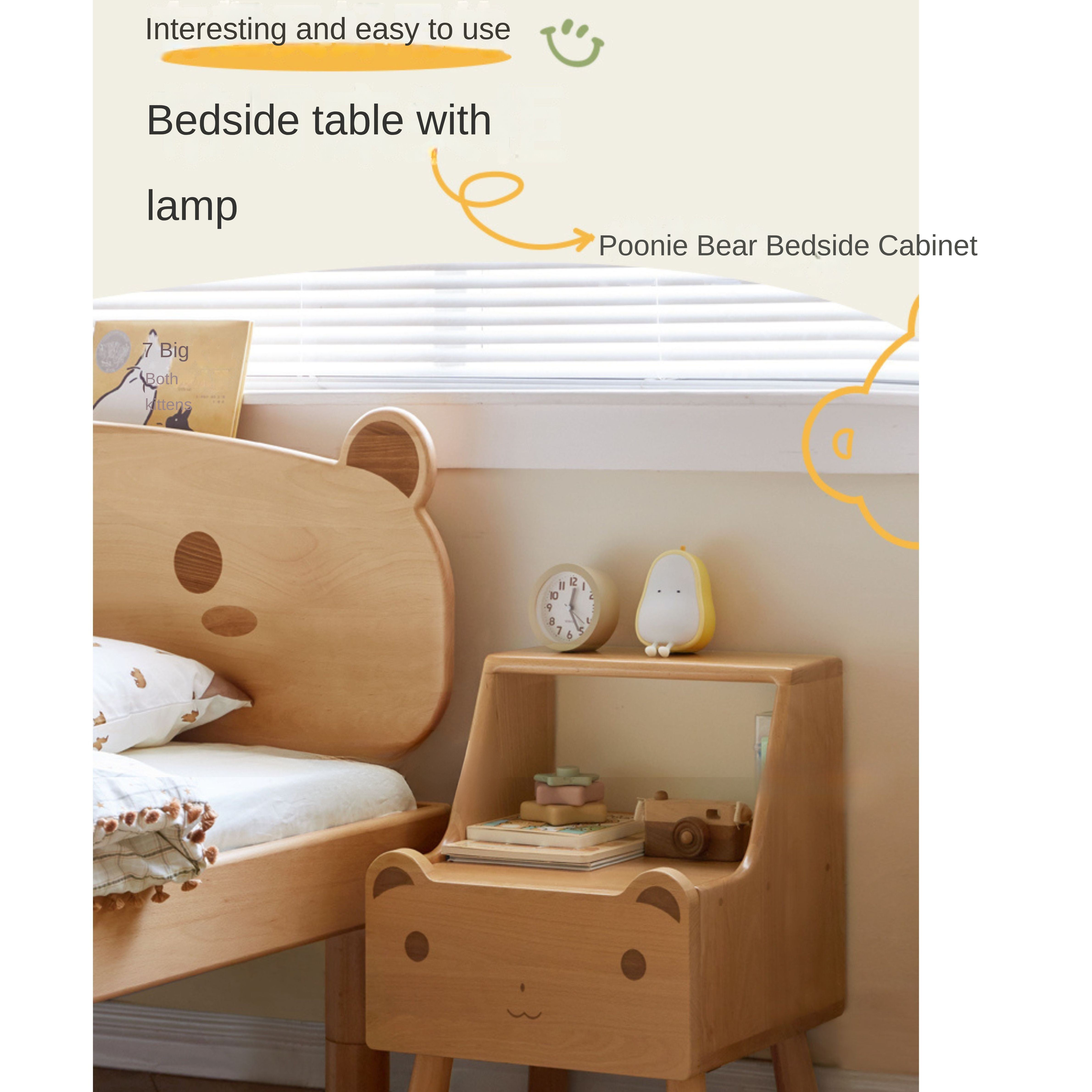 Beech Solid Wood Children's Nightstand
