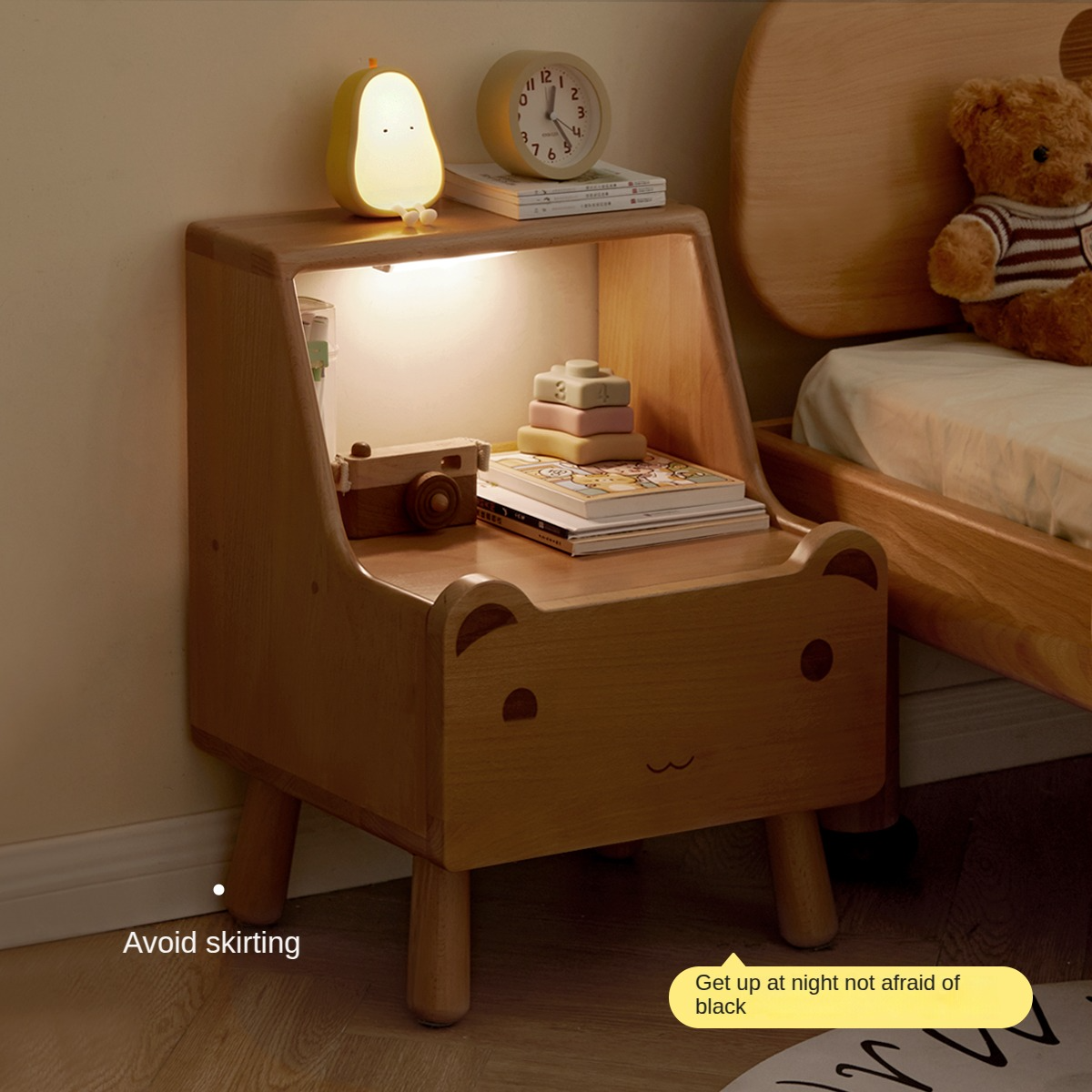 Beech Solid Wood Children's Nightstand