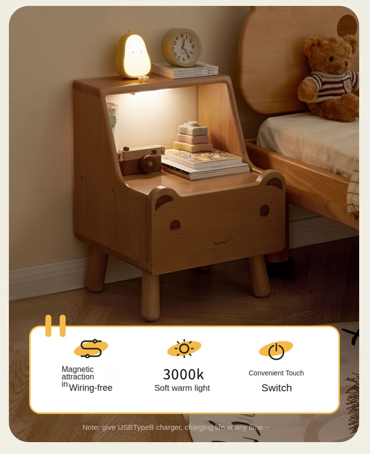 Beech Solid Wood Children's Nightstand
