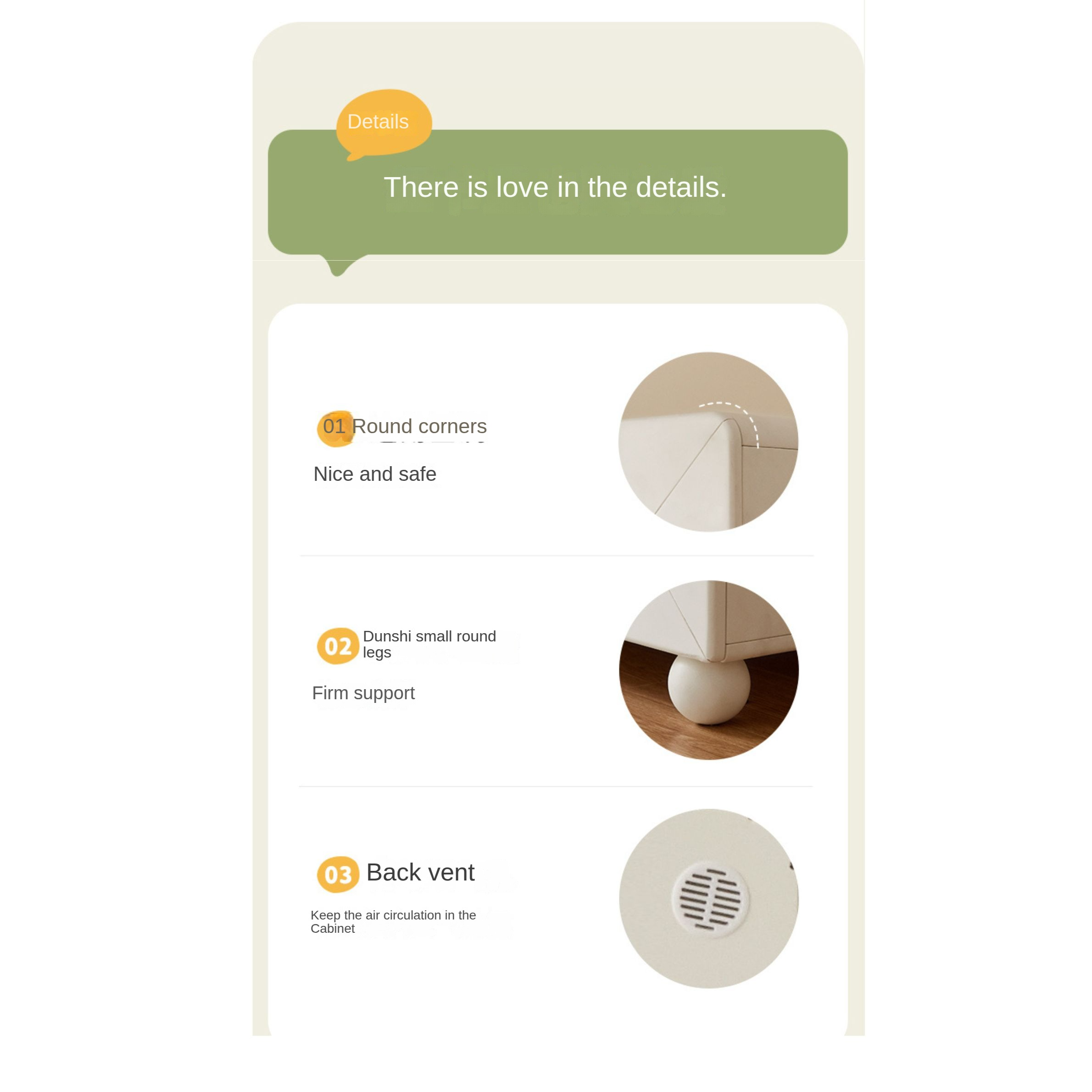 Solid Rubberwood Cream Style Kids Wardrobe.