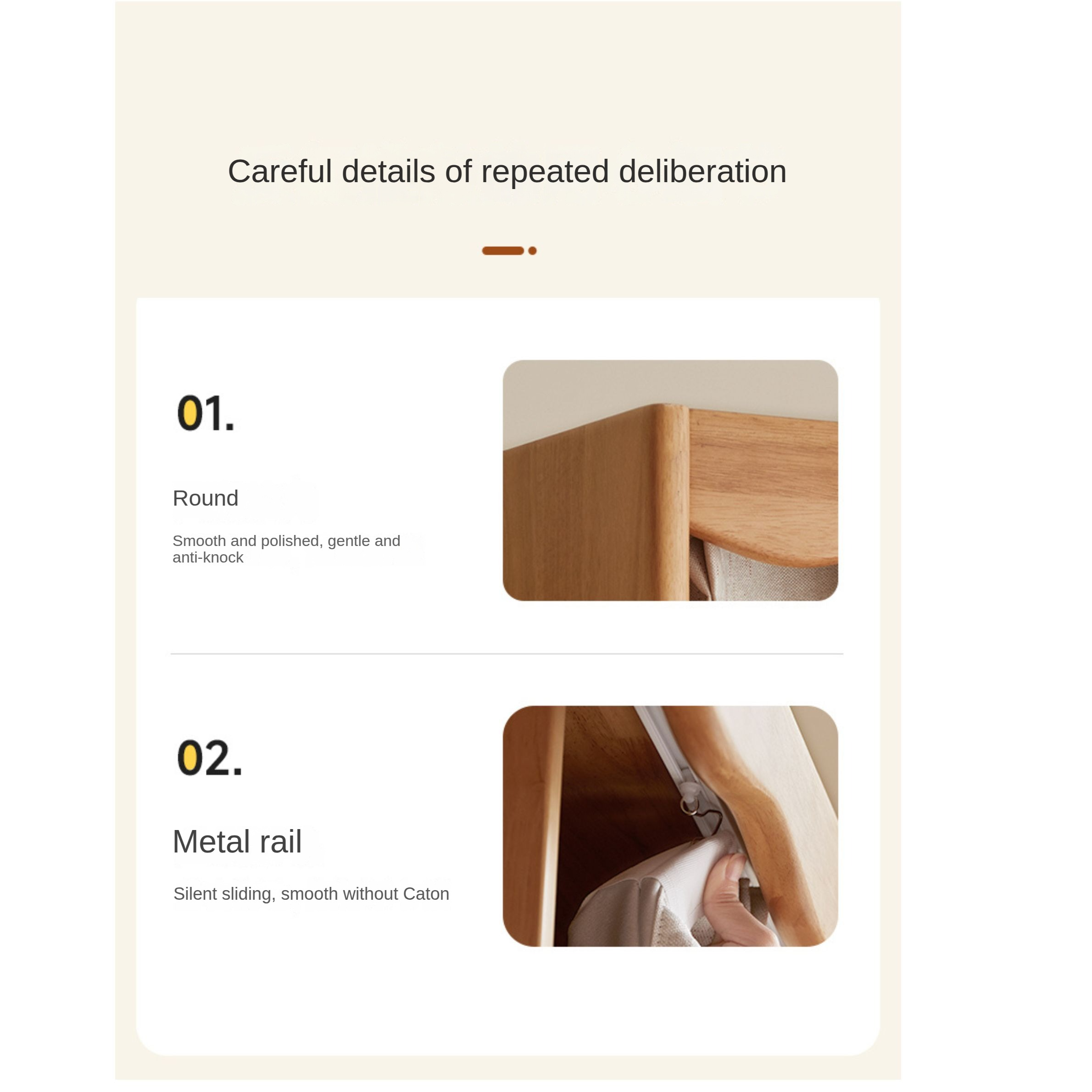 Solid Rubberwood Dustproof Layered Wardrobe