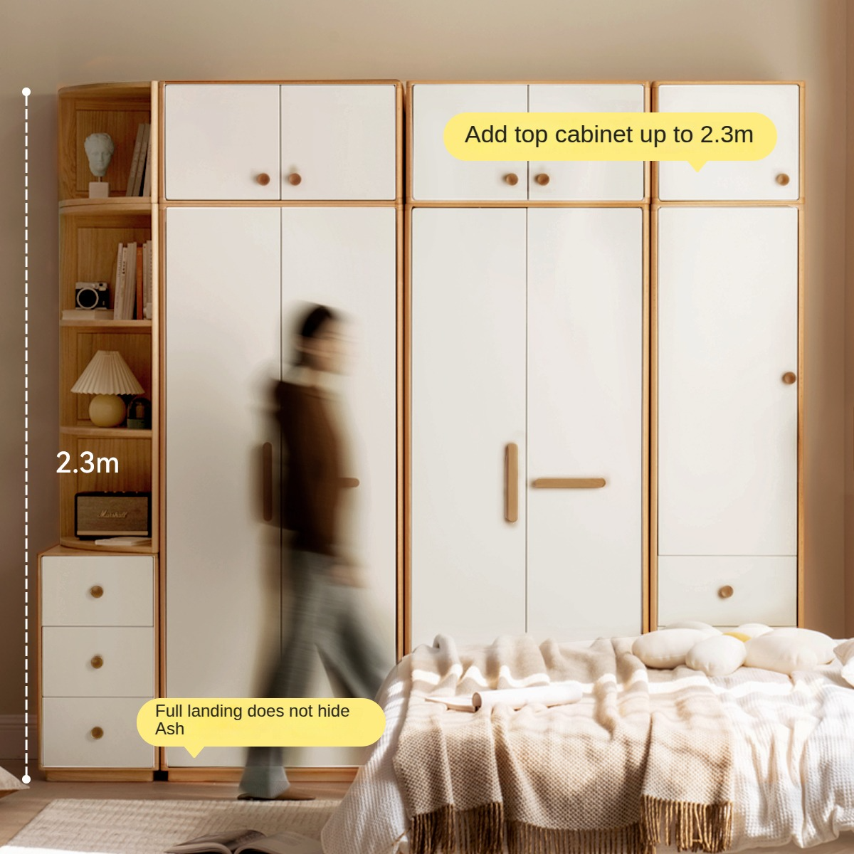 Poplar Solid Wood Modern Nordic Wardrobe