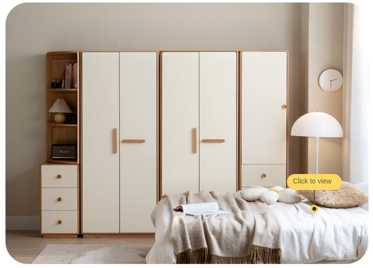 Poplar Solid Wood Modern Nordic Wardrobe