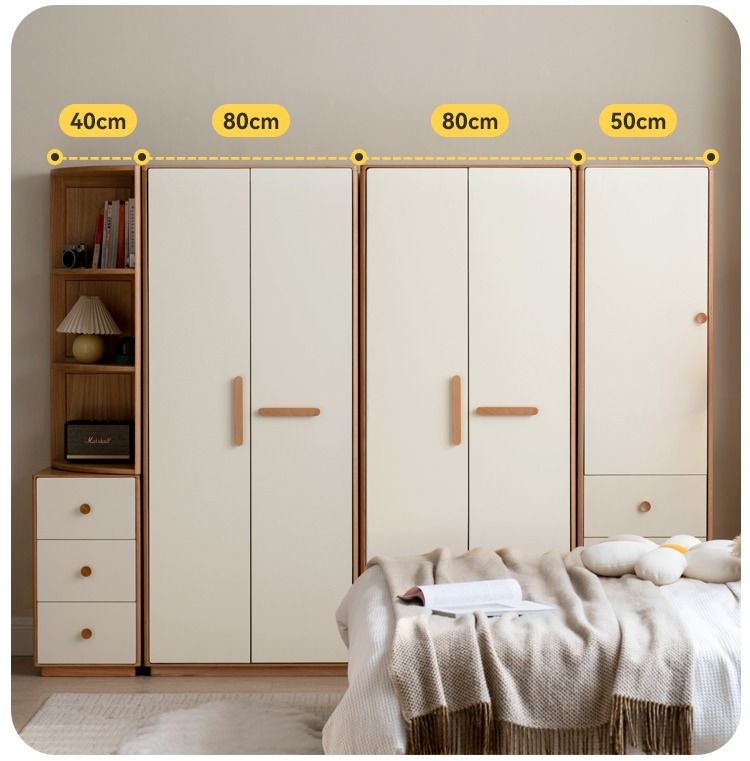 Poplar Solid Wood Modern Nordic Wardrobe