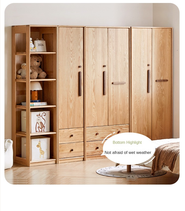 Oak Solid Wood Children's Wardrobe