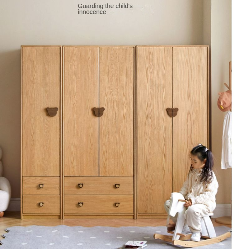 Oak Solid Wood Children's Wardrobe