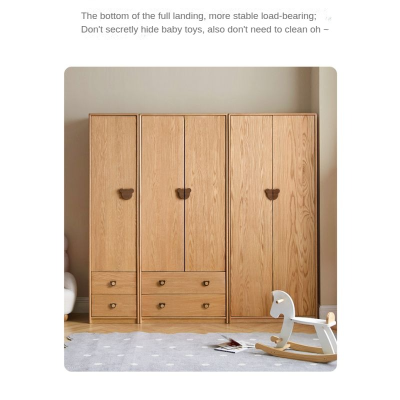 Oak Solid Wood Children's Wardrobe