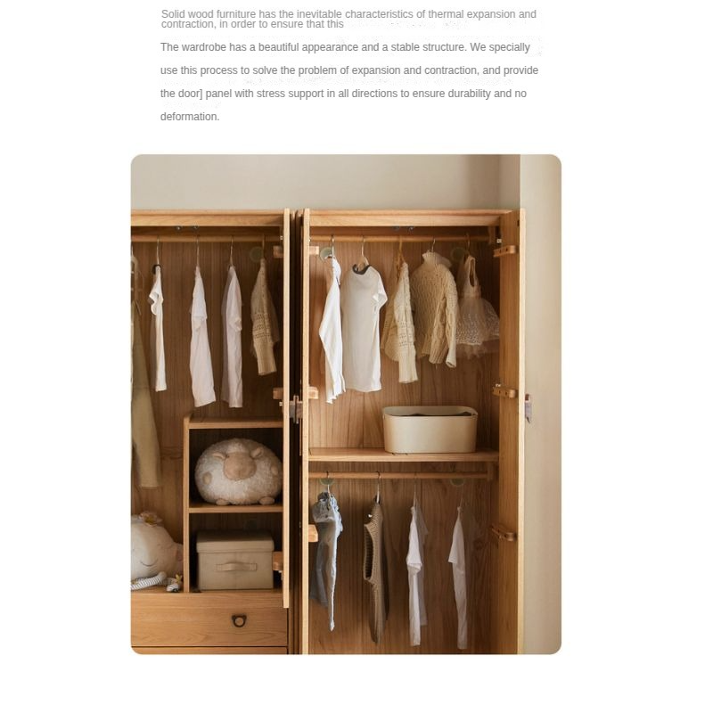 Oak Solid Wood Children's Wardrobe