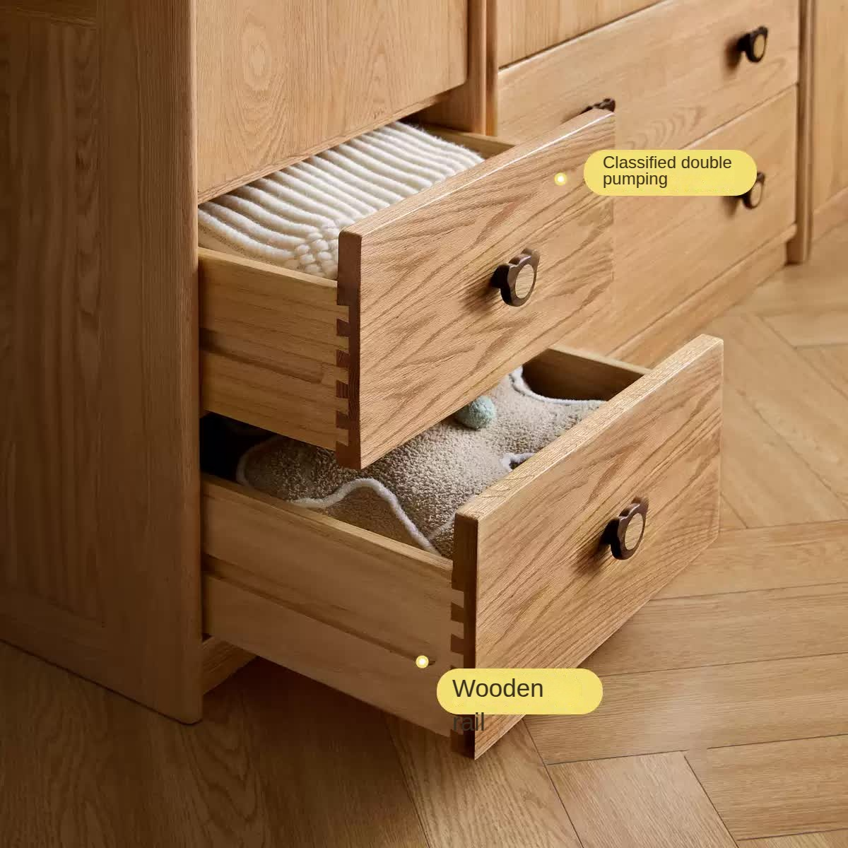 Oak Solid Wood Children's Wardrobe