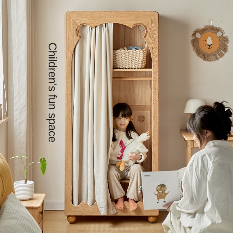 Beech Solid Wood Children's Wardrobe.