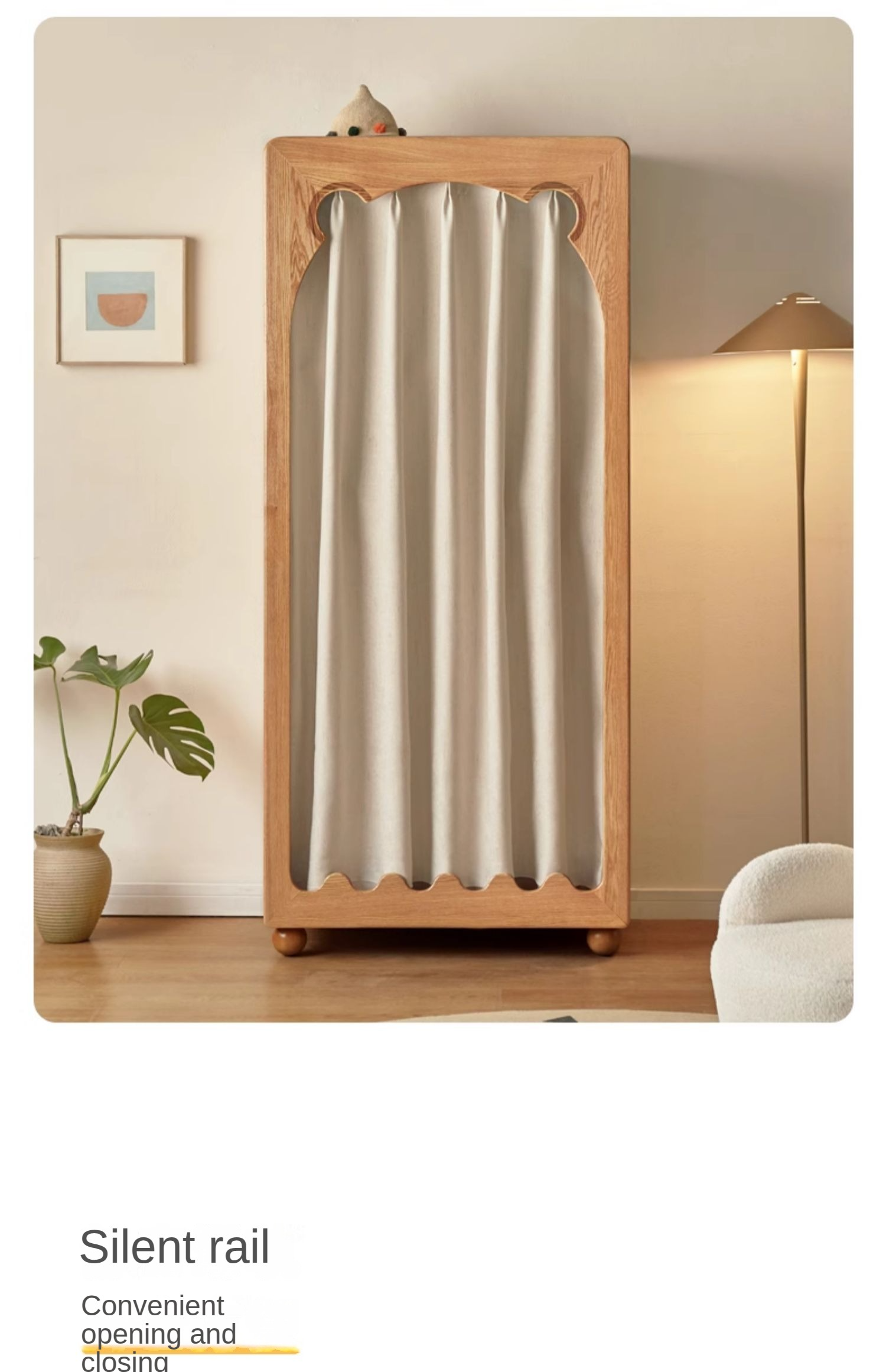 Beech Solid Wood Children's Wardrobe.