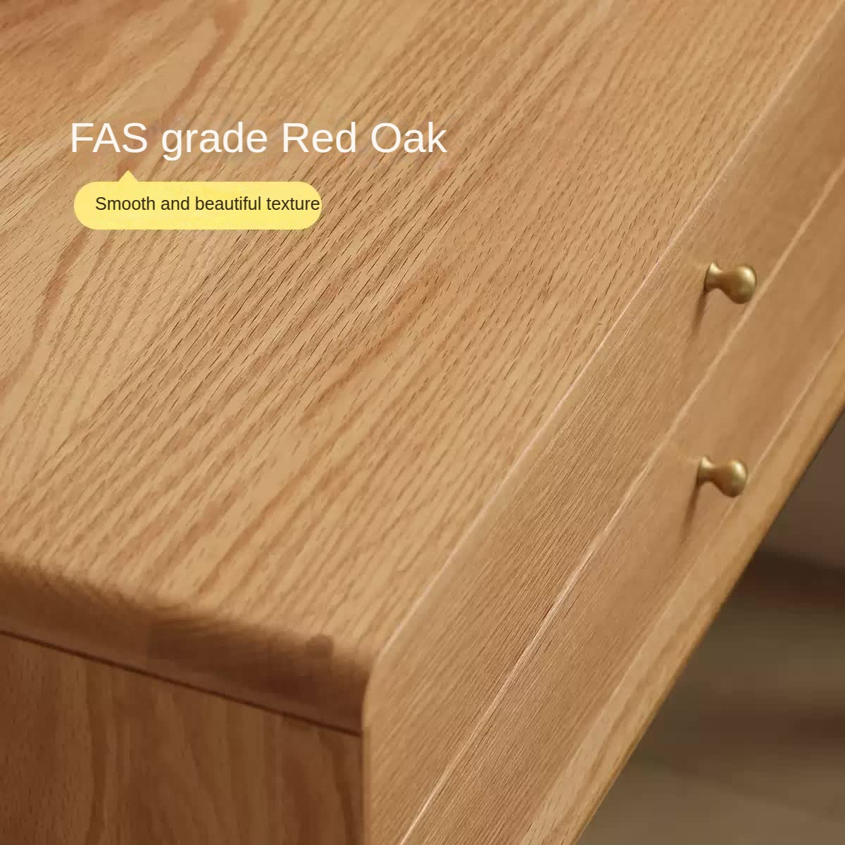 Oak Solid Wood Modern Dressing Table With Mirror.