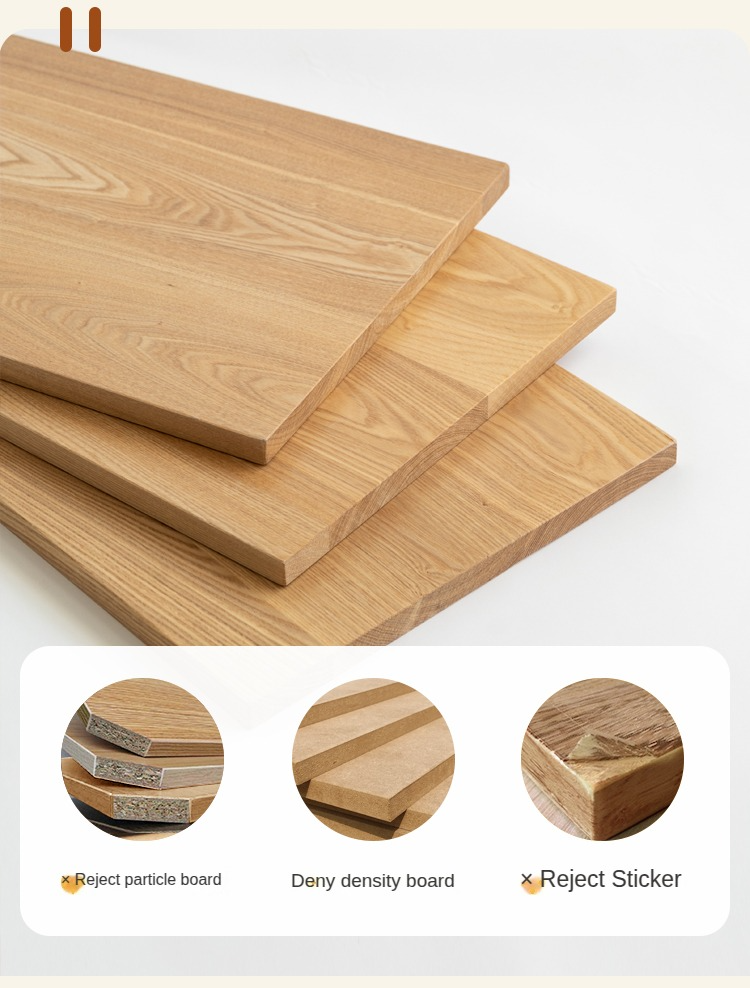 Oak Solid Wood Modern Vanity Table With Mirror.