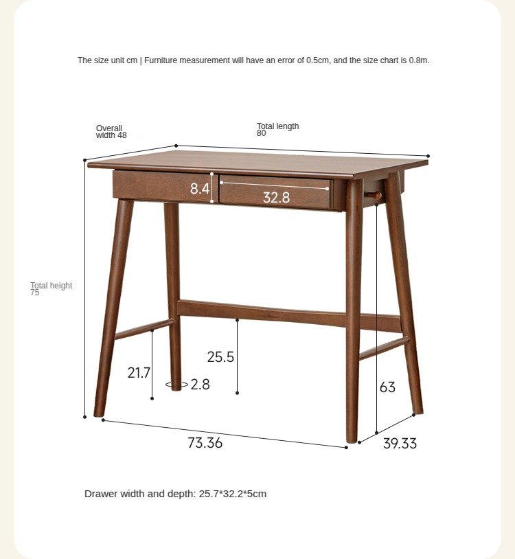 Solid Rubberwood Storage Office Desk