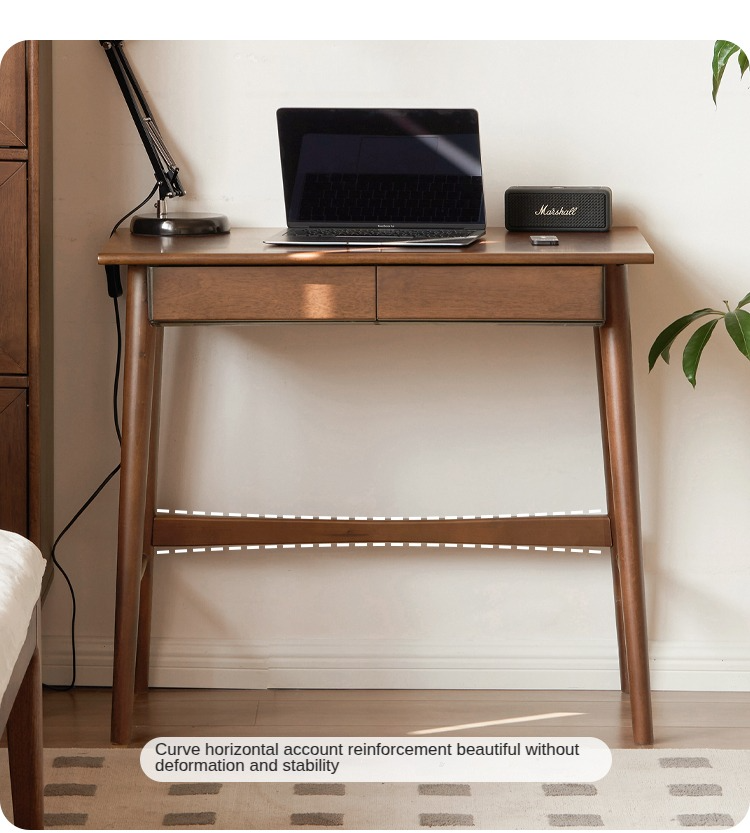Solid Rubberwood Storage Office Desk