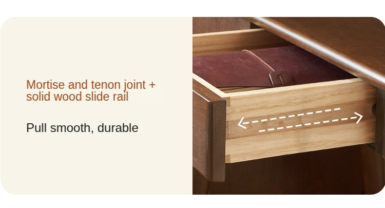 Solid Rubberwood Storage Office Desk