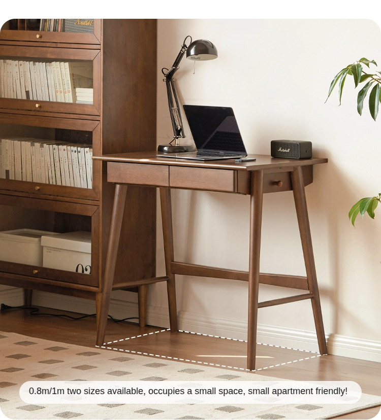 Solid Rubberwood Storage Office Desk