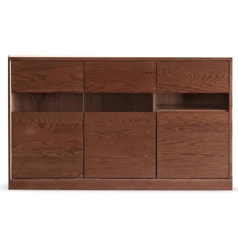 Black Walnut, Ash Solid Wood Rock Plate Storage Cabinet, Sideboard