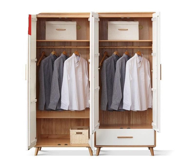 Beech Solid Wood Wardrobe Combination.