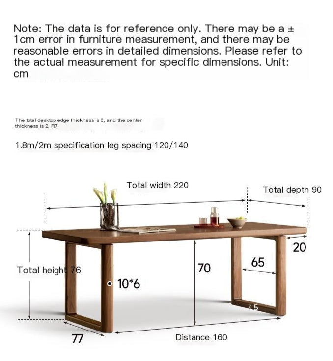 Black Walnut Solid Wood Large Board Dining Table