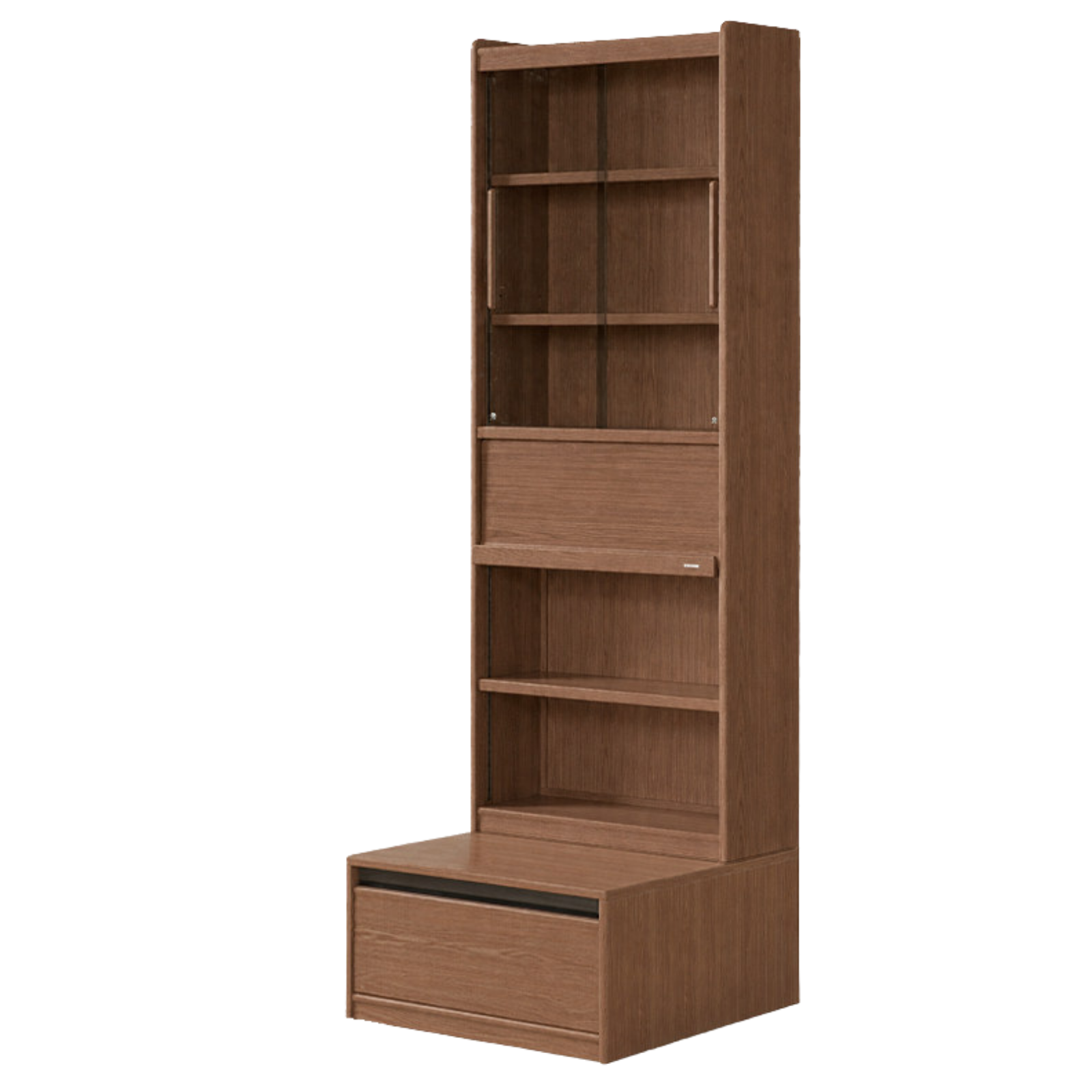 Black Walnut, Sandalwood, Oak, Ash Solid Wood Combination Bookcase with Floor Display and Luxury Storage