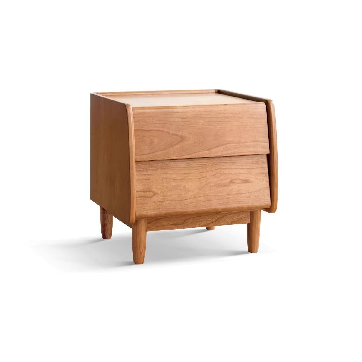 Cherry Wood Waves Nightstand