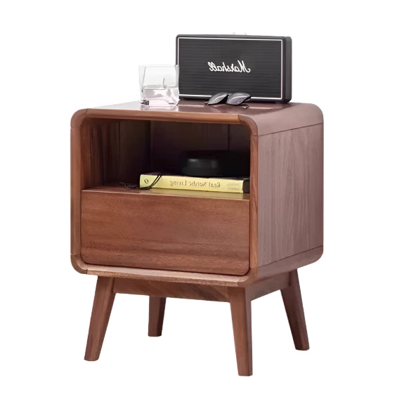 Black Walnut, South American Walnut Solid Wood Modern Storage Small Nightstand